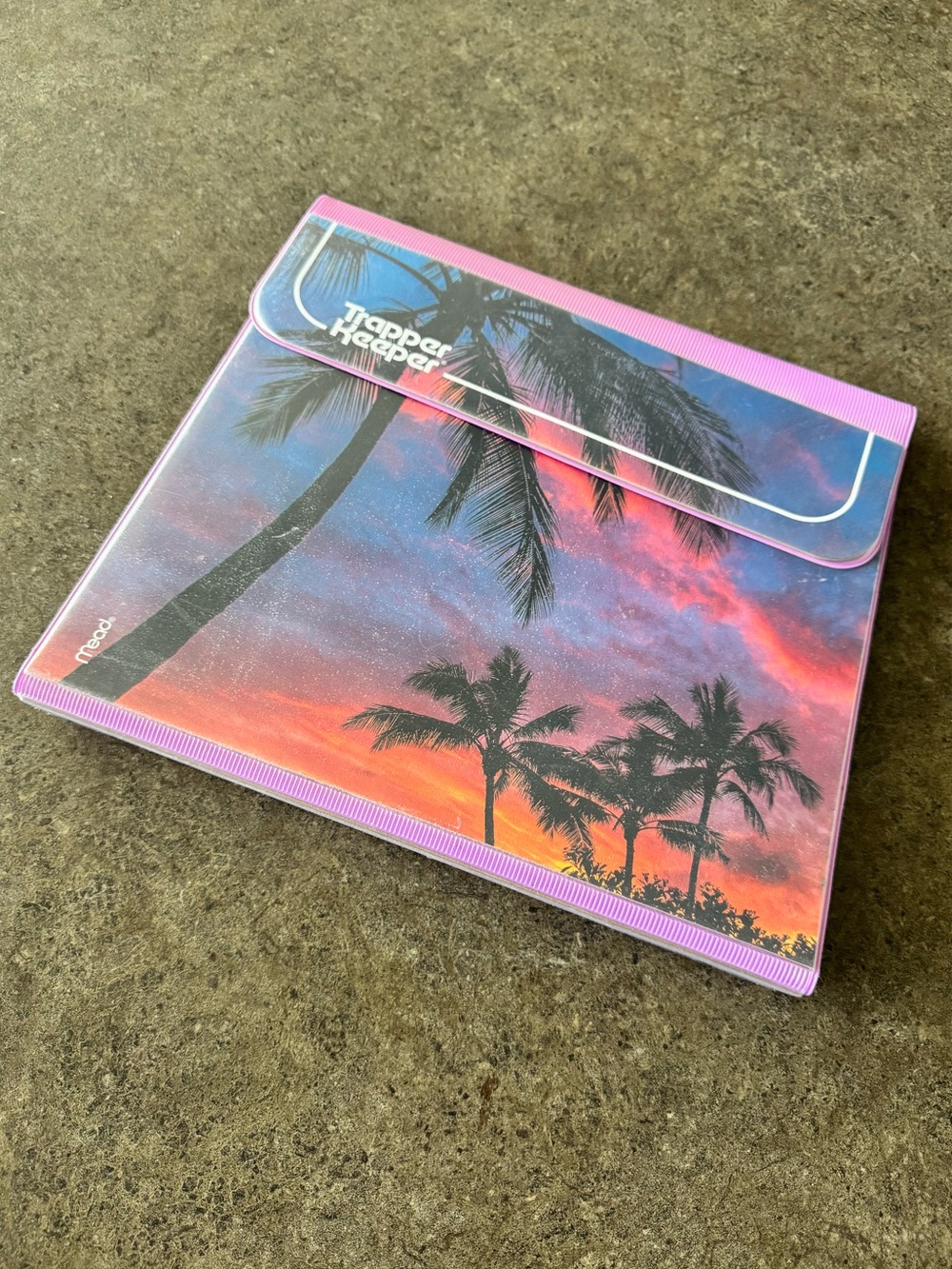 90’s Trapper Keeper Sunset Palm Beach Folder - Pink & Purple